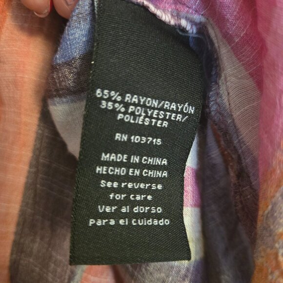 Zac & Rachel Women’s Large Striped Button Front Blouse Multicolor Long Sleeve - Picture 7 of 8